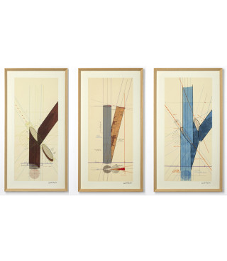 Triptych: 3 serigraphy of "Large Disegno 1971", 2021/4
