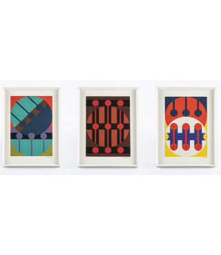 Trittico serigrafie da litografia "senza titolo", 1969-12-14-15