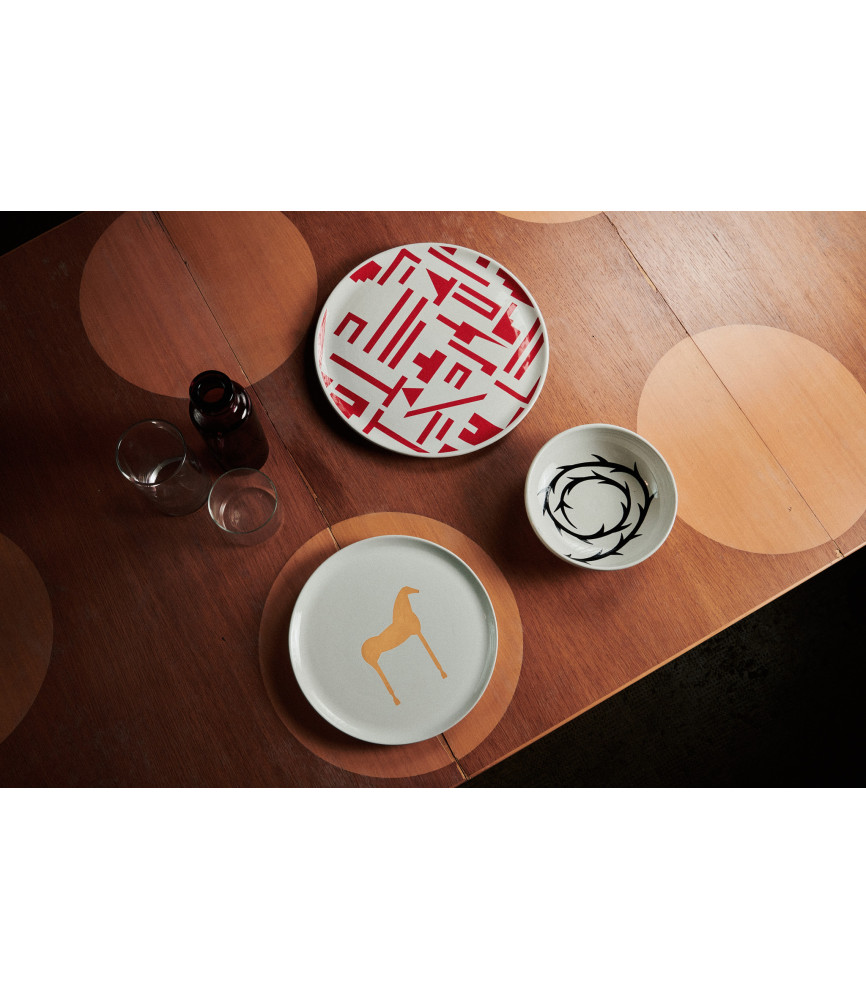 Mimmo Paladino, triptych of plates, 2010