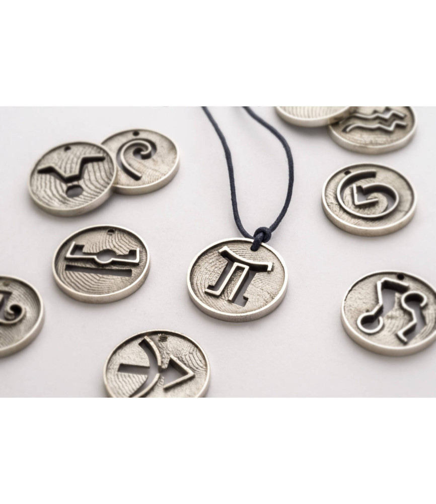 Zodiac sign pendant in silver